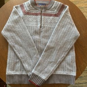 Patagonia Wool Nordic Print Quarter Zip Sweater size Small